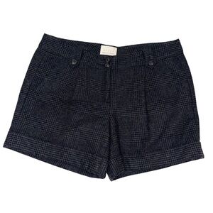 Hinge Dark Plaid Women's wool blend Bermudas shorts size 10